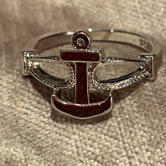 Sterling Silver 925 Anchor Nautical Style Ring - Picture 6 of 6